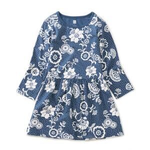 🆕 Tea Collection NWT Long Sleeve Skirted Vintage Floral & Dots Dress